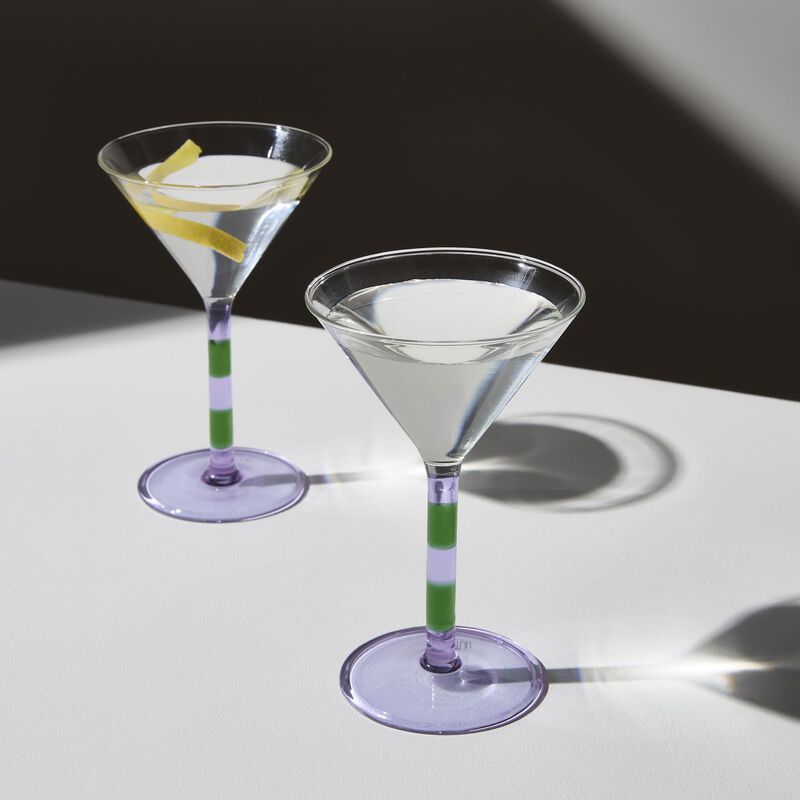 FAZEEK Stripe Martini Glasses - Set of 2 image number 2